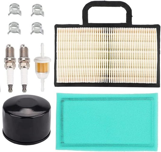 499486 499486S Air Filter with Tune Up Maintenance Service Filter Kit for 695091 698754 273638S GY20575 MIU11286 JD L120 L111 L118 LA130 V-Twins Lawn Mower Tractor, KLI002