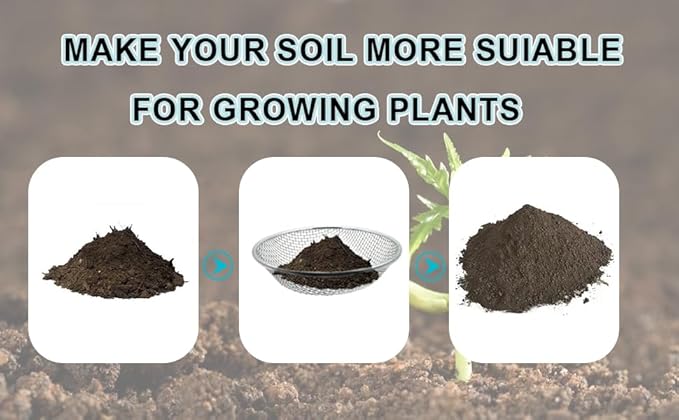 1/4 Inch Soil Sifter for Gardening, Rock Sifter for 5gallon,Compost Sifter Dirt Sifter,Captures Dirt Rocks Sawdust