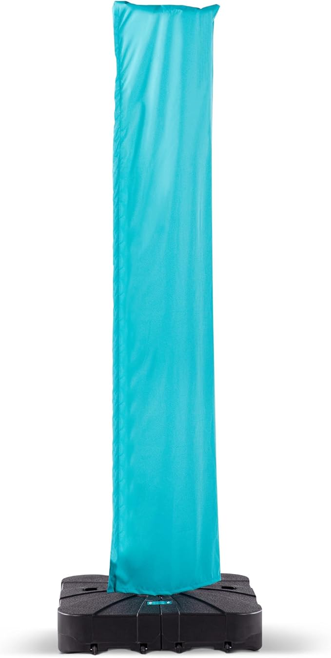 Patio Cantilever Umbrella Cover Outdoor Offset umbrellas Covers with Zipper and Rod UV Resistant Waterproof for Pool Deck Garden, Turquoise