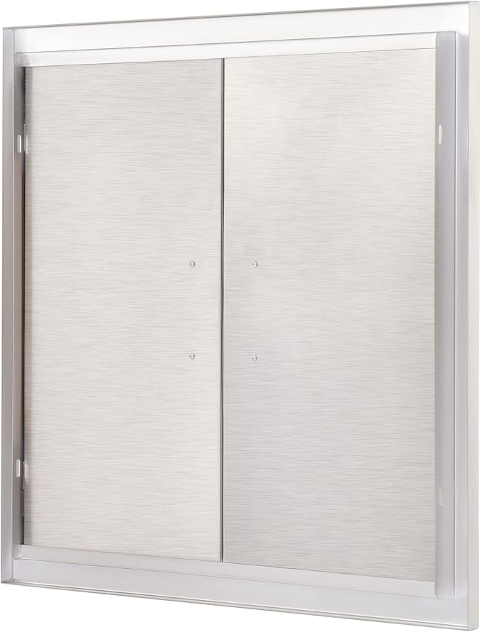 CO-Z Outdoor Kitchen Doors, 24" W x 24" H Weatherproof Built in 304 Stainless Steel Double Access Doors for Outside Kitchen Commercial BBQ Island Grilling Barbeque Oven Grill Storage Cabinet Door
