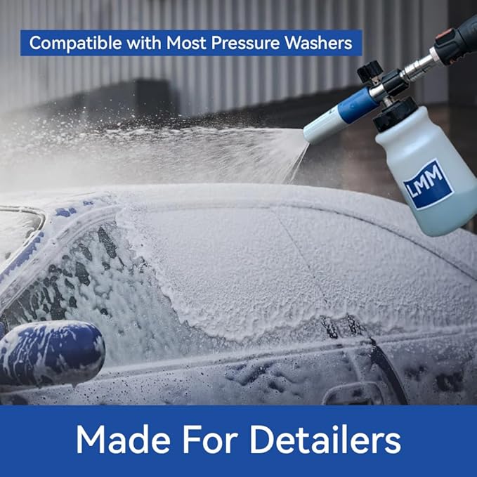 Foam Cannon LMM V2.0 for Pressure Washer with 1/4 Inch Quick Connector Snow Foam Lance for Car Washing with Adjustable Thick Foam