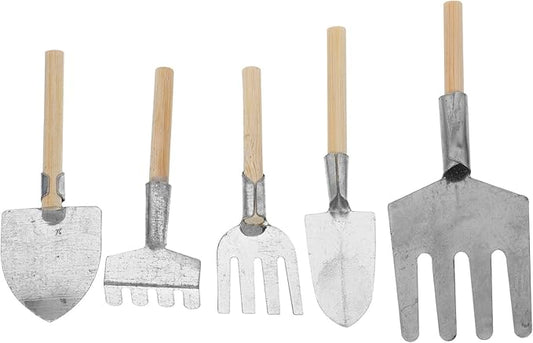 Artibetter 5pcs Mini Zen Garden rakes Dollhouse Grass rake Miniature Garden Tool Tool Set Miniature
