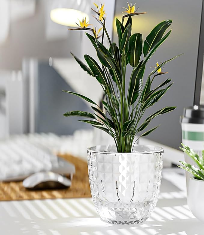 Self Watering Pots for Indoor Plants, Flower Pots, Self Watering Plant Pot-3pcs 6inch Clear