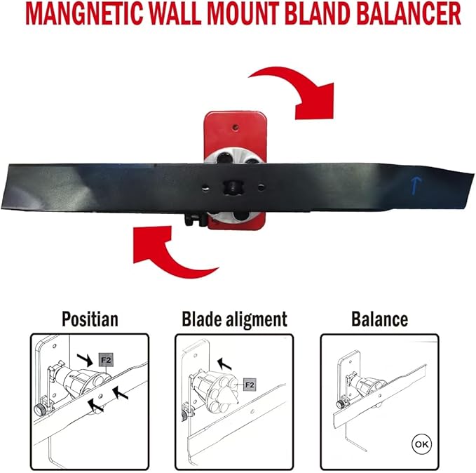 Lawn Mower Blade Sharpener & Lawn Mower Blade Balancer Replace 5005、42-047 Blac ,15°-45° Adjustable Magnetic Mower Blade Balancer for Many Types of Mower Blade, Making Mowing Work Easy and Convenient.