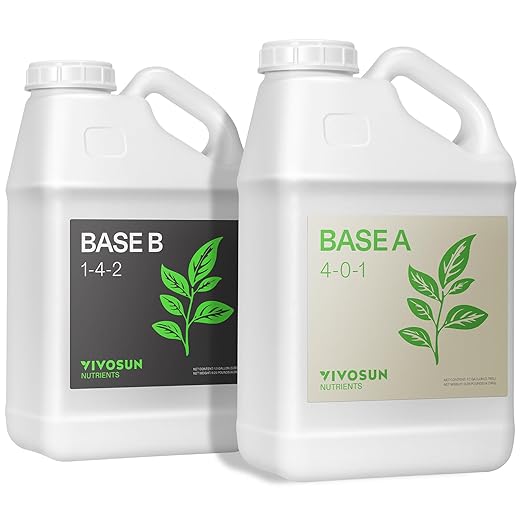 VIVOSUN Liquid Nutrients Base A & B Bundle, Grow Big Hydroponic Fertilizer, Supports Vegetative and Flowering Stages for Outdoor, Indoor Plants, Best Plant Food, Set of 1 Gallon