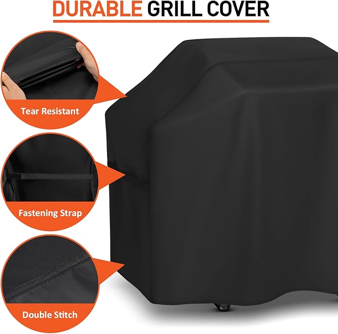Arcedo BBQ Cover 52 Inch, Grill Cover for Outdoor Grill, Waterproof and Fade Resistant Outdoor Barbecue Gas Grill Cover, All Weather Protection, Fits Weber, Char Broil, Nexgrill and and More Grills