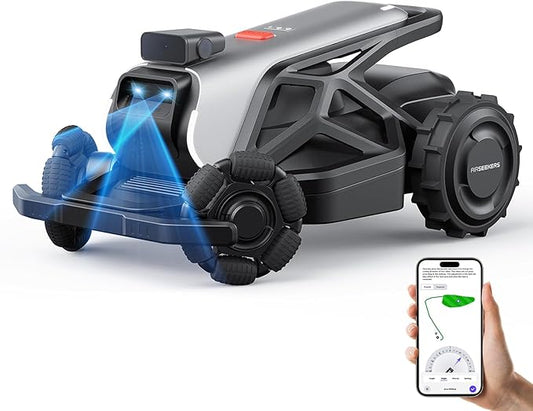 Robot Lawn Mower 21.9V 15000mAh 328.5Wh, 65% Slope, 2400ใก Mowing Area, AI Vision & RTK Auto-Mapping, 1.18"-3.54" Cutting Height, Smart Collision Avoidance, APP Control, IPX6 Waterproof