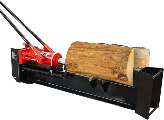 BIG RED ATGS012-1 Torin Hydraulic Log Splitter: Durable Manual Wood Splitter with Horizontal Full Steel Beam, Labor-saving Machine - Stable and Safe, Capacity 12 Ton, Red