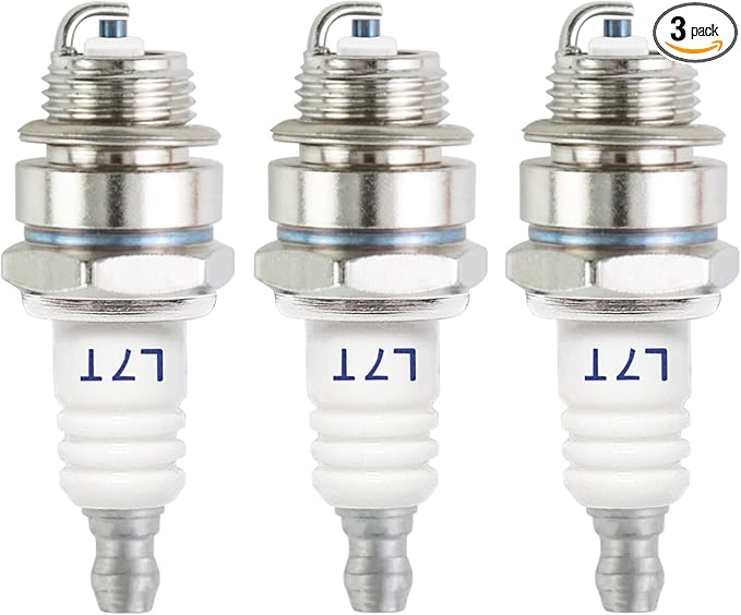 3Pcs L7T Spark Plugs for 36cc 43cc 47cc 49cc 52cc 2-Stroke Small Engine Chainsaw Trimmer Mower Blower Brushcutter Replace NGK BPMR7A BPM7A Champion RCJ6Y RCJ7Y Spark Plug