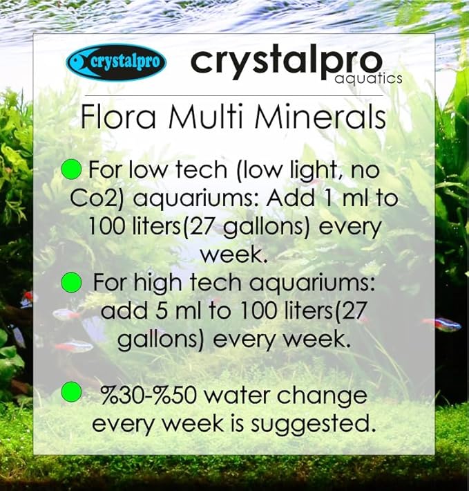 Flora Multi Minerals Aquarium Plant Fertilizer - All in One Aquarium Fertilizer for Fast Growing Healthy Plants - Plant Food for Root and Leaf Development (16.9 Fl Oz)