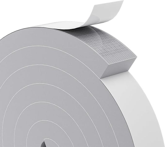 1"×2" EVA Foam Strips with Adhesive Weather Stripping Tape Larger Foam Weather Stripping Strip for Large Gap Insulation (1"×2",13FT,Grey)