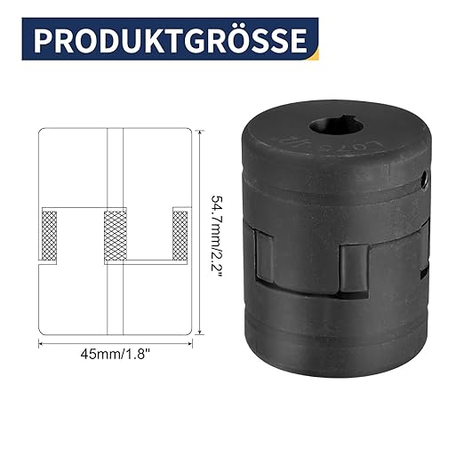 uxcell 1/2" to 3/4" L075 Flexible 3-Piece L-Jaw Coupling Coupler Set & Buna-N NBR Rubber Spider for Log Splitter Hybrid Equipment