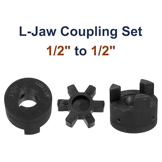 uxcell 1-1/8" to 1-1/8" L100 Flexible 3-Piece L-Jaw Coupling Coupler Set & Buna-N NBR Rubber Spider for Log Splitter Hybrid Equipment