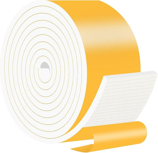 Weather Stripping Door Seal,Weather Stripping,Soundproof,Cold Insulation,High Density CR Foam Insulation Tape for Door,Windows (White, 3 in x 1/4 in x 10Ft)