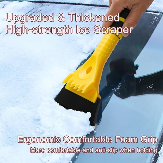 12.4" Ice Scraper for Car Windshield Snow Frost Ice Removal Tool Snow Scraper with Foam Handle for Cars Trucks Window
