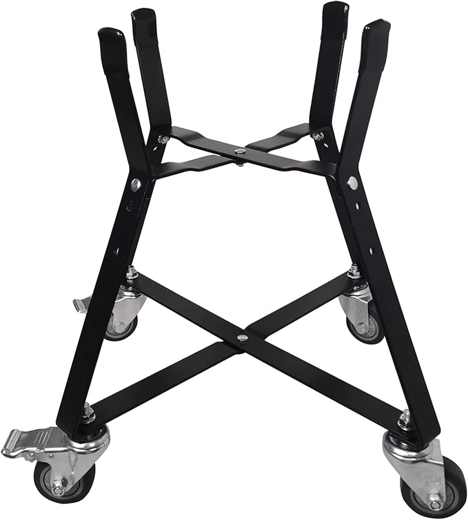 Small Big Green Egg Nest, Grill Stand for Big Green Egg Accessories, Rolling Nest with Heavy Duty Locking Caster Wheels Powder Coated Steel for BGE Smoker Kamado Joe Accessories