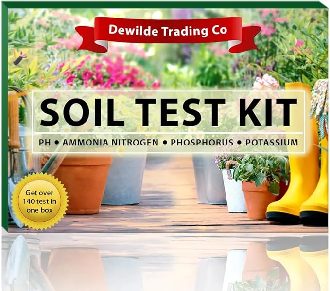 Soil Test Kit -140 Test- 2025 Updated- Testing PH Ammonia Nitrogen Phosphorus and Potassium - Tester for Your Vegetable Garden Lawn and Soil