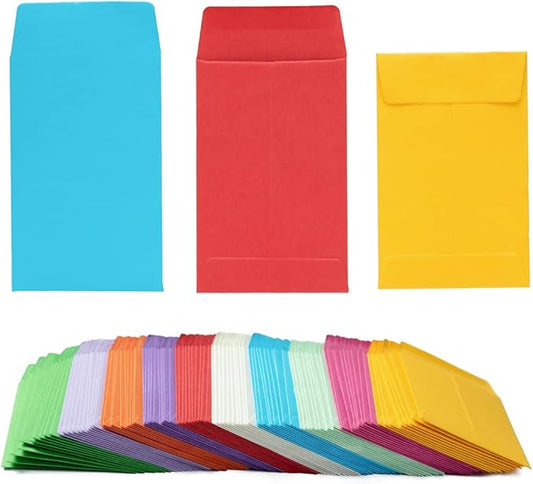 1000 Pieces Colorful Small Coin Envelopes Self-Adhesive Seed Envelopes Mini Parts Small Items Storage Packets Envelopes for Garden, Office or Wedding Gift (2.25×3.5 inch)