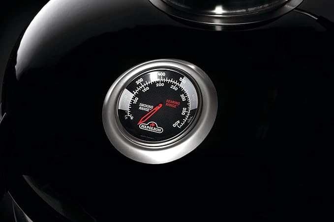 Napoleon NK18 Premium Charcoal Kettle Grill, Black, Porcelain-Enameled Lid and Bowl, Chrome-Plated Cooking Grid