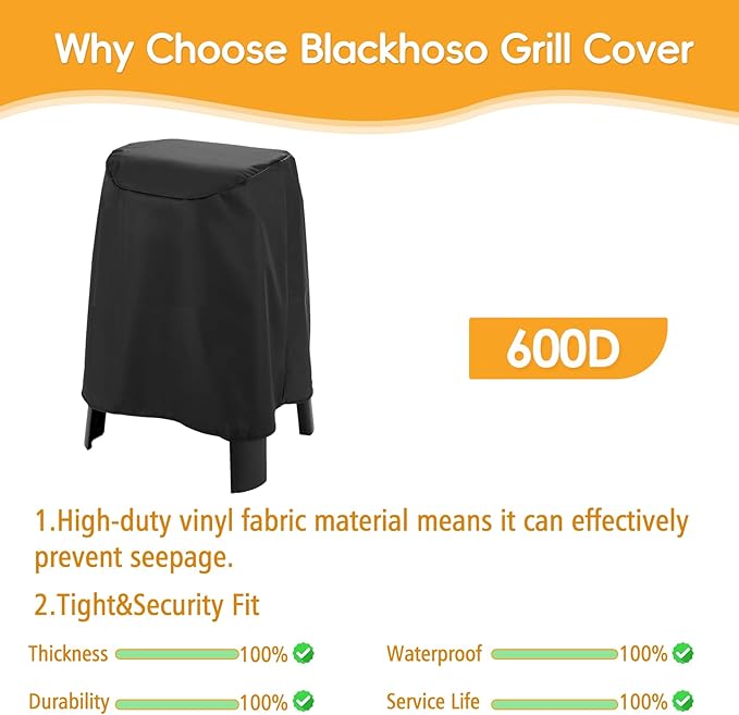 Grill Cover for Weber Lumin Electric Grill with Stand, Lumin Compact Grill with Stand, 600D Heavy Duty Waterproof UV Resistant Cover for Weber Lumin/Compact with Stand, Grill Accessory (Cover Only)
