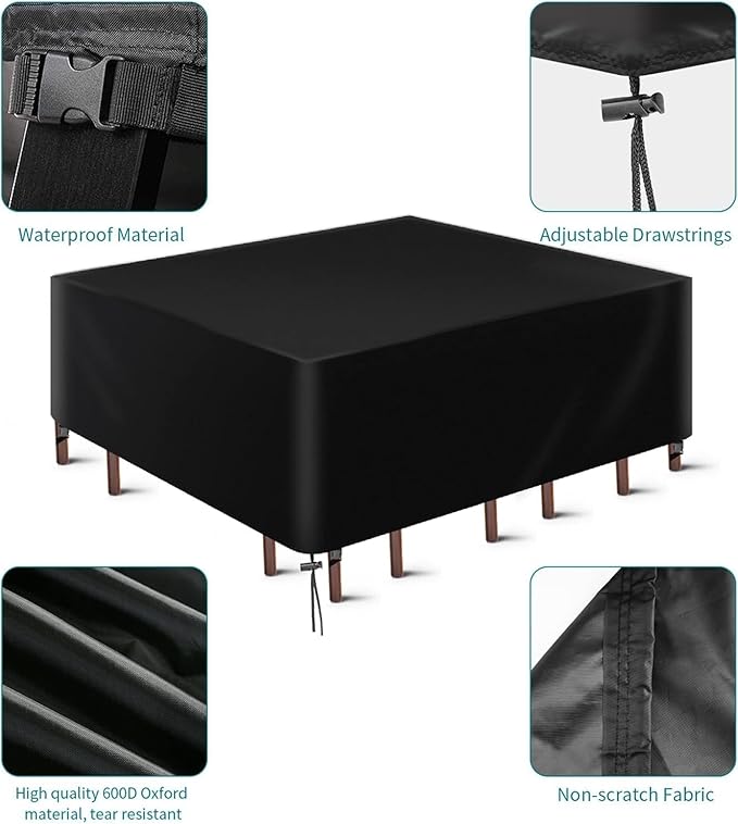 LCOGD Patio Furniture Cover,Outdoor Furniture Covers Waterproof General Purpose, Outdoor Sofa Sets Covers Heavy Duty Windproof Anti-UV70 Lx47 Wx30 H
