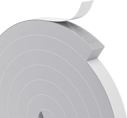 1"×1" EVA Foam Strip with Adhesive Weather Stripping Tape Larger Foam Weather Stripping Strip for Large Gap Insulation (1"×1",6.5FT,Grey)