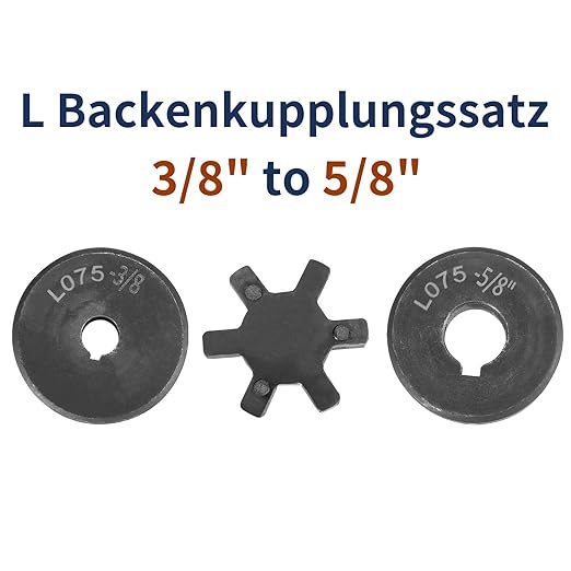 uxcell 3/8" to 5/8" L075 Flexible 3-Piece L-Jaw Coupling Coupler Set & Buna-N NBR Rubber Spider for Log Splitter Hybrid Equipment
