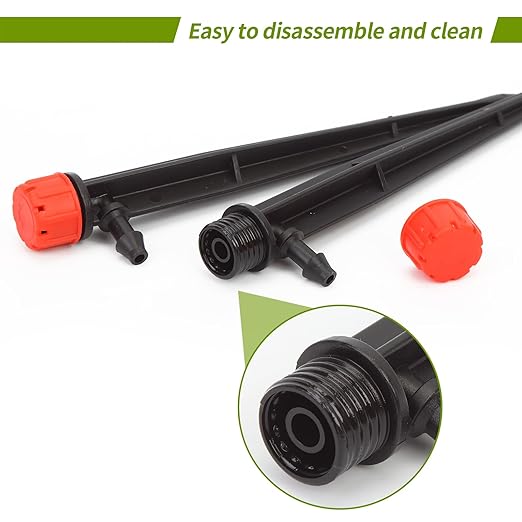 50 pcs Drip Irrigation Emitters Drip Emitters for 1/4" Drip Irrigation Tubing Adjustable 360 Degree Water Flow Irrigation Drip Heads Drip Irrigation Spray Emitters for Flower Plant Watering System