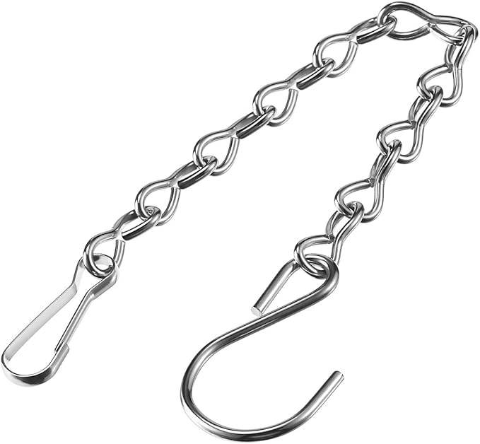 12 Pack 9.5 Inch Hanging Chain Garden Plant Hangers for Bird Feeders, Billboards, Bird Houses, Planters, Chalkboards, Lanterns, Wind Chimes, and Decorative Ornaments (Silver)
