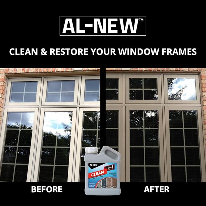 AL-NEW Step 1 Clean | Cleaning Solution for Outdoor Patio Furniture, Garage Doors, Window Frames, Exterior Lights & Fencing (16 Ounce)