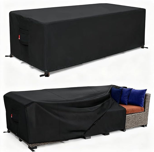 SheeChung Patio Furniture Cover Rectangular 98"L x 78"W x 32"H,Waterproof Outdoor Furniture Cover,Heavy Duty Outdoor Sectional Sofa Set Covers,Patio Table Chair Set Covers Weather Resistant
