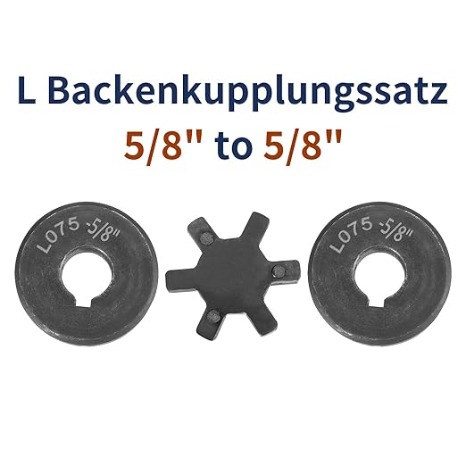 uxcell 5/8" to 5/8" L075 Flexible 3-Piece L-Jaw Coupling Coupler Set & Buna-N NBR Rubber Spider for Log Splitter Hybrid Equipment