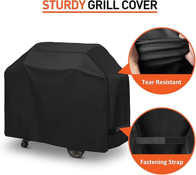 Arcedo 60 Inch Heavy Duty Waterproof BBQ Cover, Fade Resistant Gas Grill Cover, Durable Outdoor Barbecue Protector Compatible for Weber, Char Broil, Nexgrill, Napoleon and More Grills