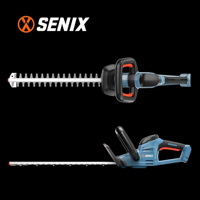 SENIX HTX2-M-0 X2 20 Volt Max* 18-Inch Battery Powered Cordless Hedge Trimmer with Brushless Motor, Double-Sided Dual Action Blades, 3/4" Cutting Capacity, Tool Only, Battery Not Included