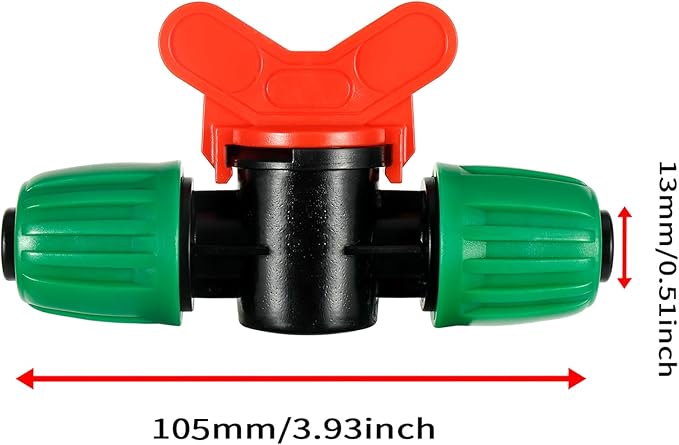 5 Pcs 1/2 Inch Drip Irrigation Switch Valve 1/2" Drip Irrigation Shut Off Valve Drip Irrigation Fittings Irrigation Valve for Drip System for Garden Water Flow Control