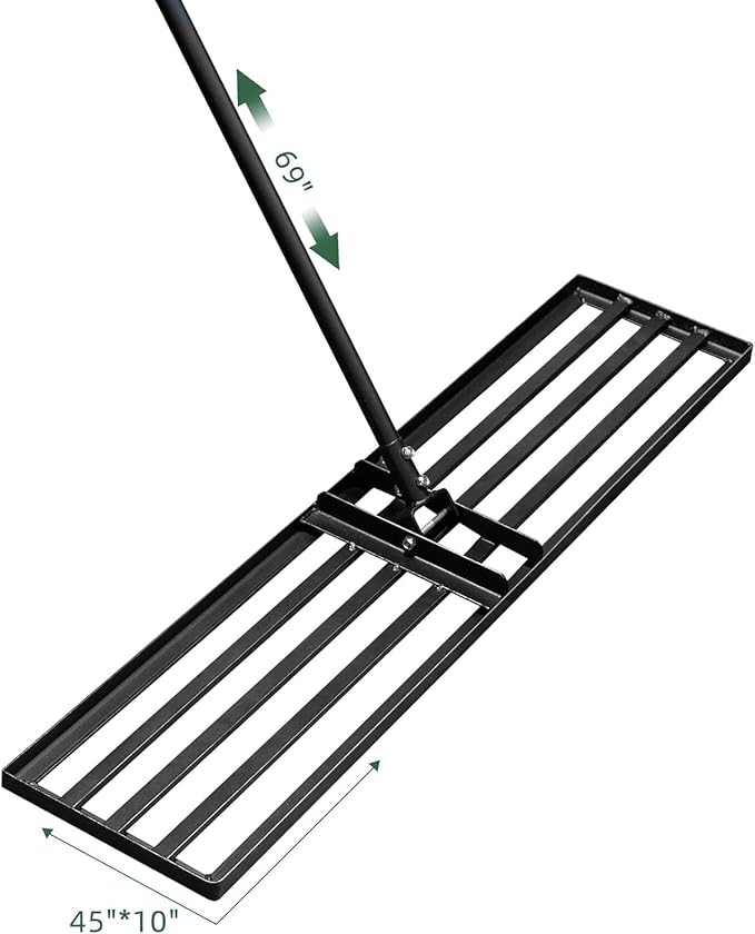 Lawn Leveling Rake - Heavy Duty Level Rakes - 45-Inch Wide 69 Inch Handle Lawn Leveler, Leveling Rake for Soil, Garden, Golf Couse, Farm, Backyard…