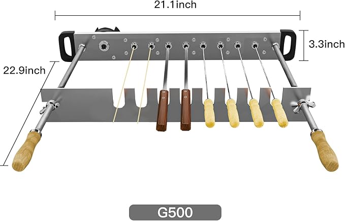 Stainless Steel Electric Barbecue Grill, Automatic Rotating, Adjustable Width for BBQ (G500)