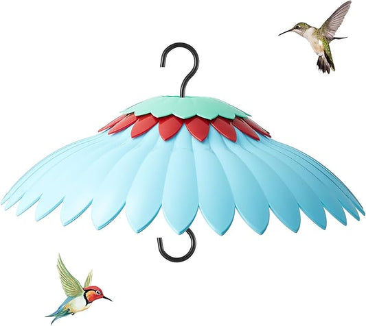 Squirrel Baffle,Hang from Bird Feeders for Outdoors Squirrel Proof, Protect Feed Green Dome Attract Hummingbirds, Moat Proof, Easy to Clean-14inch(Blue)