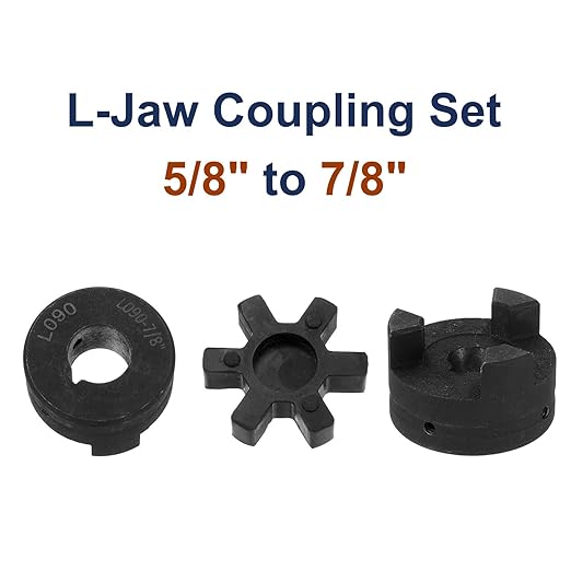 uxcell 5/8" to 7/8" L090 Flexible 3-Piece L-Jaw Coupling Coupler Set & Buna-N NBR Rubber Spider for Log Splitter Hybrid Equipment