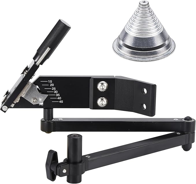 TIWAN Lawn Mower Blade Sharpener - Updated Ball Bearing Manufacturing Handle, Suitable for Right and Left Hand Blades, Mower Blade Sharpener Tool Kit with Lawn Mower Blade Balancer,5005, Black