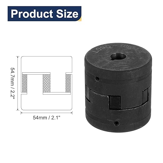 uxcell 1/2" to 1/2" L090 Flexible 3-Piece L-Jaw Coupling Coupler Set & Buna-N NBR Rubber Spider for Log Splitter Hybrid Equipment