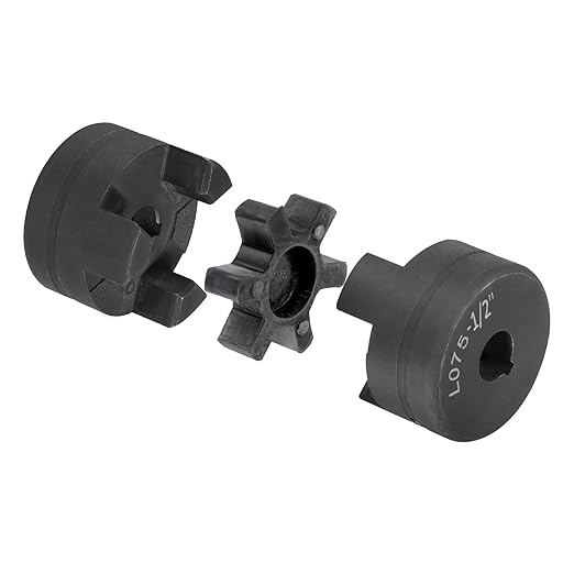 uxcell 1/2" to 1" L075 Flexible 3-Piece L-Jaw Coupling Coupler Set & Buna-N NBR Rubber Spider for Log Splitter Hybrid Equipment