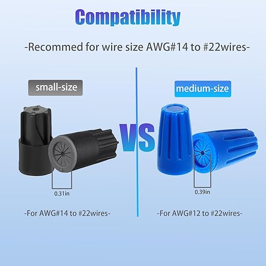 30PCS Waterproof Wire Electrical Connectors 22AWG-14AWG, Outdoor Seal Electrical Twist Nuts Caps Cable Terminal Connector for Landscape Light, Irrigation Valves, Wet Location Installation, Black