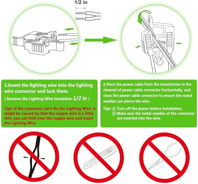 12 Pack Low Voltage Wire Connector, 12-18 Gauge Landscape Lighting Cable Connector Waterproof for Outdoor Path Lights, Spotlights, In-ground Lights, Easy Installation, UL Listed