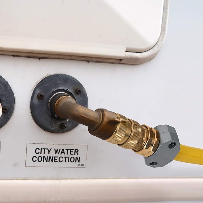 STYDDI Brass Full Flow Garden Hose Quick Connect Fittings, Full Port Solid Brass Outdoor Water Hose Quick Disconnect Connector Coupler with Male and Female - 6 Male and 3 Female