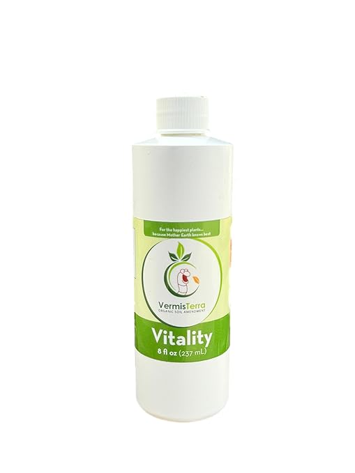 VermisTerra Vitality 8 oz - Houseplant and Indoor Plant Food, Mother Earth's Balanced Fertilizer, Organic, Root Cuttings, No Harmful Chemicals, will not burn plants, Lush Growth. No Odor, Reduce Shock