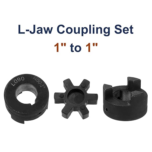 uxcell 1" to 1" L090 Flexible 3-Piece L-Jaw Coupling Coupler Set & Buna-N NBR Rubber Spider for Log Splitter Hybrid Equipment