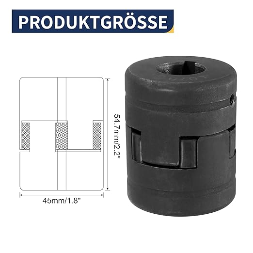 uxcell 3/4" to 3/8" L075 Flexible 3-Piece L-Jaw Coupling Coupler Set & Buna-N NBR Rubber Spider for Log Splitter Hybrid Equipment