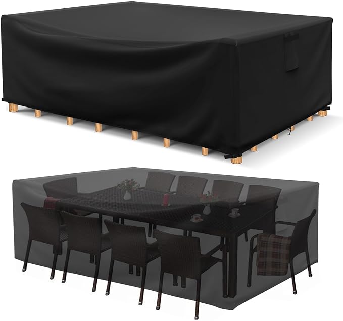 Patio Furniture Covers Waterproof, Heavy Duty 600D Outdoor Furniture Covers for Outside Sectional Sofa Set,Tear Resistance and Anti-UV, Black,48"L x 28"W x 13"H