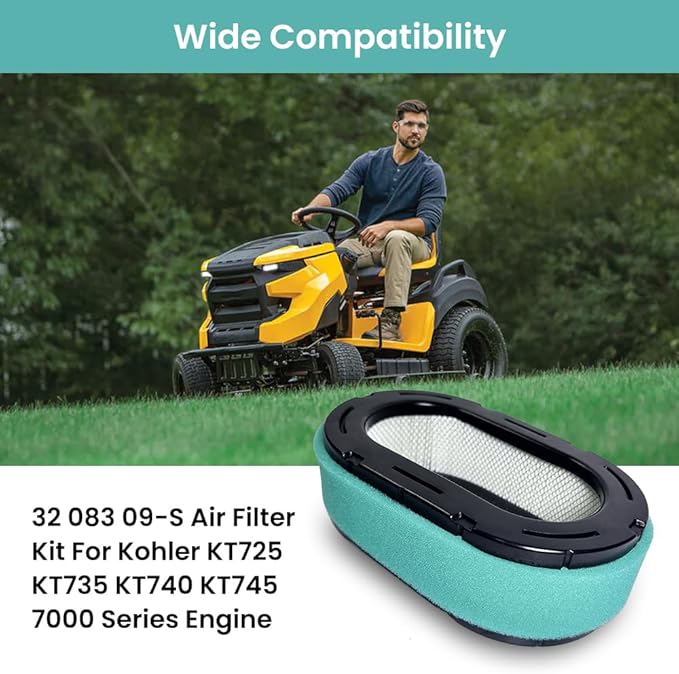 4 Pack 32 083 09-S Air Filter for Kohler 7000 Series KT725 KT735 KT740 KT745 Engine, Lawn Mower Air Filter for Cub Cadet XT1 Engine Replace for KH-32-883-09-S1 32 883 09-S1